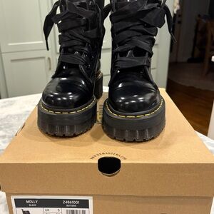 Dr. Martens Black Platform Combat Boots